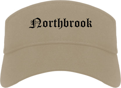 Northbrook Illinois IL Old English Mens Visor Cap Hat Khaki