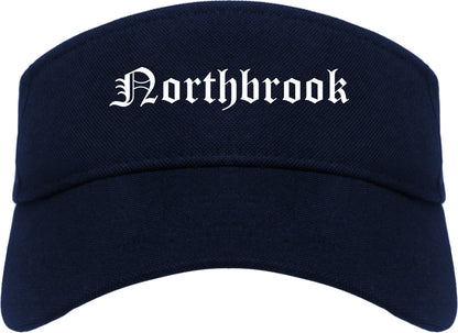 Northbrook Illinois IL Old English Mens Visor Cap Hat Navy Blue