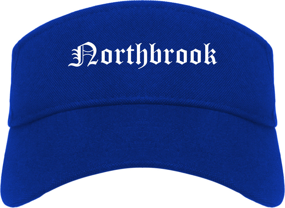 Northbrook Illinois IL Old English Mens Visor Cap Hat Royal Blue