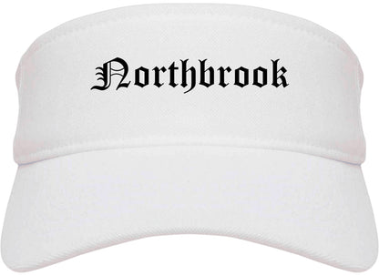 Northbrook Illinois IL Old English Mens Visor Cap Hat White