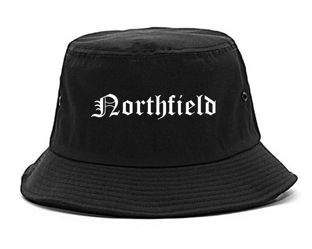 Northfield Illinois IL Old English Mens Bucket Hat Black