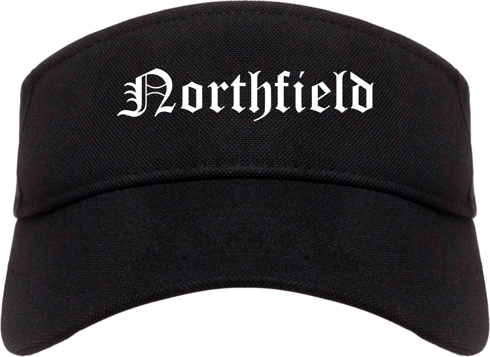 Northfield Illinois IL Old English Mens Visor Cap Hat Black