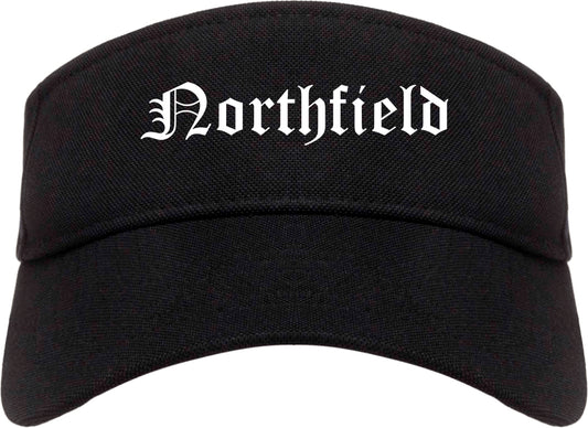 Northfield Illinois IL Old English Mens Visor Cap Hat Black