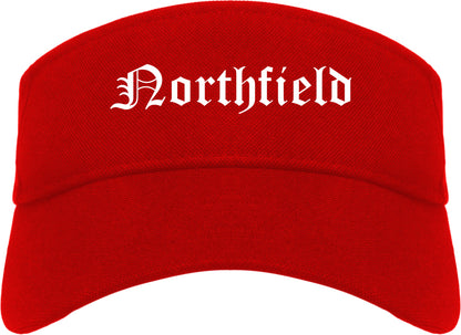 Northfield Illinois IL Old English Mens Visor Cap Hat Red