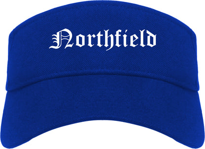 Northfield Illinois IL Old English Mens Visor Cap Hat Royal Blue