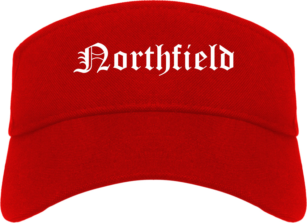 Northfield Minnesota MN Old English Mens Visor Cap Hat Red