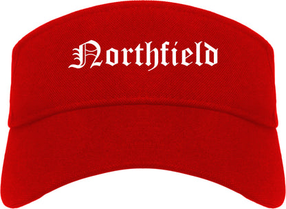 Northfield Minnesota MN Old English Mens Visor Cap Hat Red