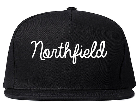 Northfield New Jersey NJ Script Mens Snapback Hat Black