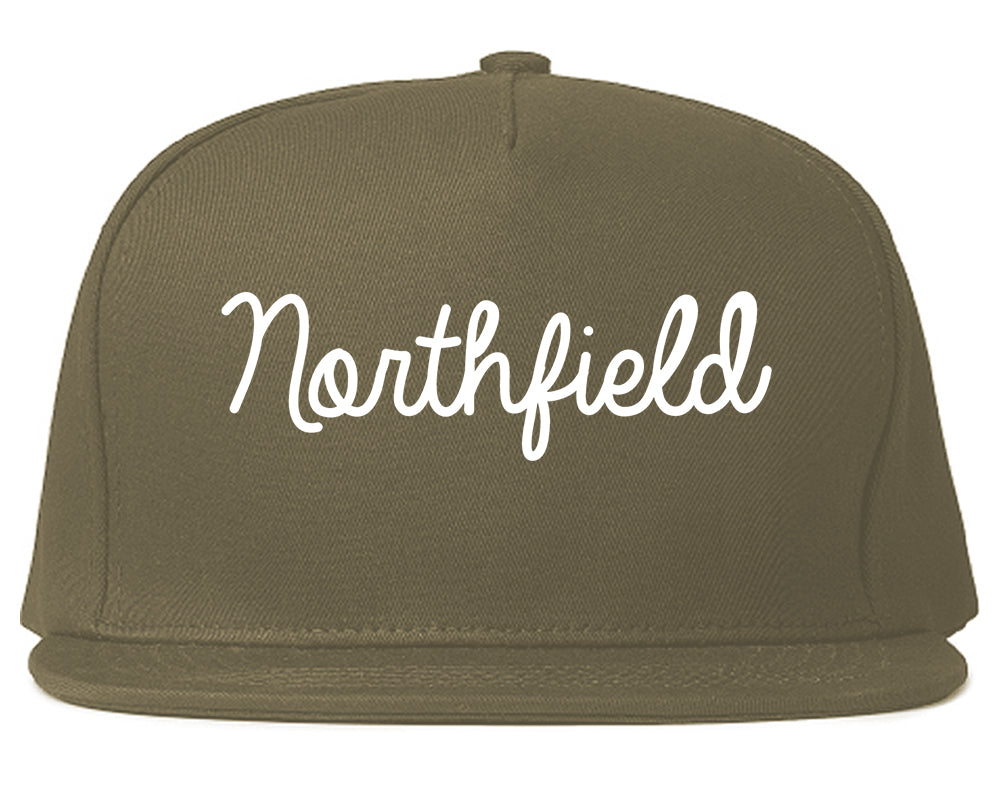 Northfield New Jersey NJ Script Mens Snapback Hat Grey