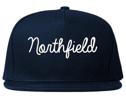 Northfield New Jersey NJ Script Mens Snapback Hat Navy Blue