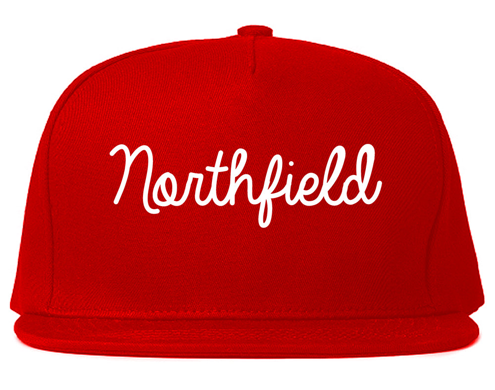 Northfield New Jersey NJ Script Mens Snapback Hat Red