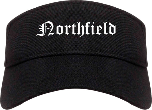 Northfield New Jersey NJ Old English Mens Visor Cap Hat Black