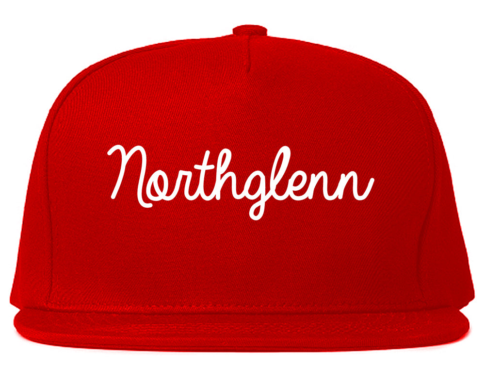Northglenn Colorado CO Script Mens Snapback Hat Red