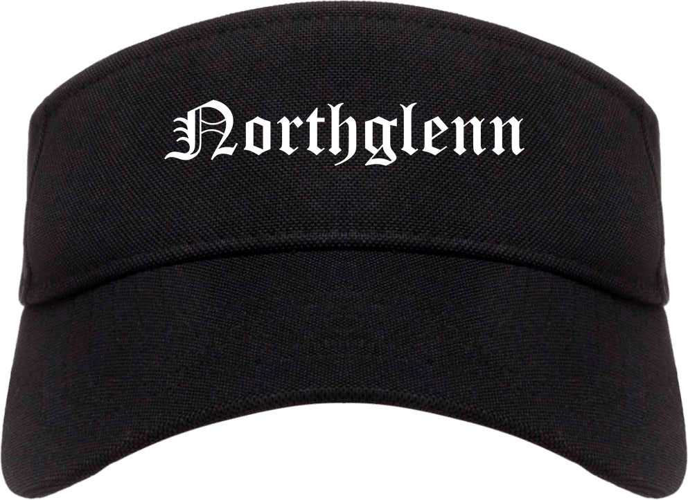 Northglenn Colorado CO Old English Mens Visor Cap Hat Black