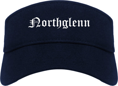 Northglenn Colorado CO Old English Mens Visor Cap Hat Navy Blue