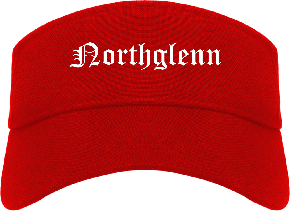 Northglenn Colorado CO Old English Mens Visor Cap Hat Red