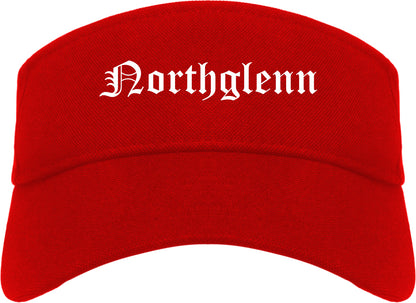 Northglenn Colorado CO Old English Mens Visor Cap Hat Red