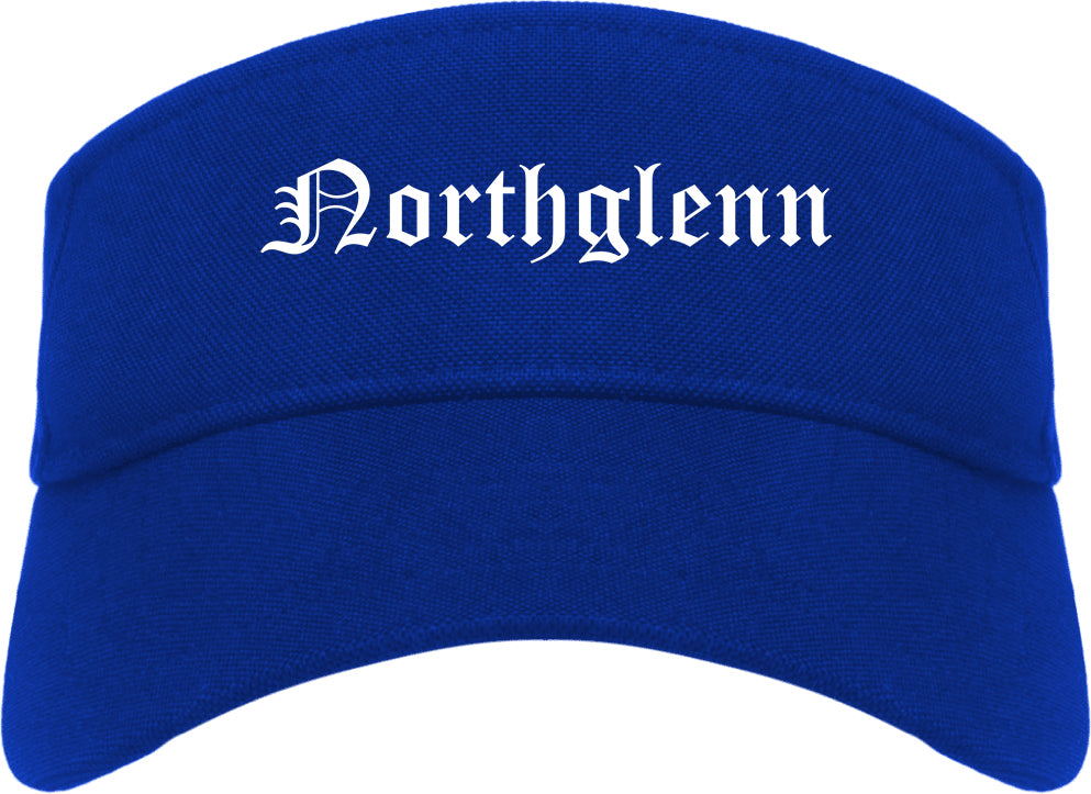 Northglenn Colorado CO Old English Mens Visor Cap Hat Royal Blue