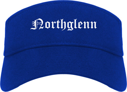Northglenn Colorado CO Old English Mens Visor Cap Hat Royal Blue