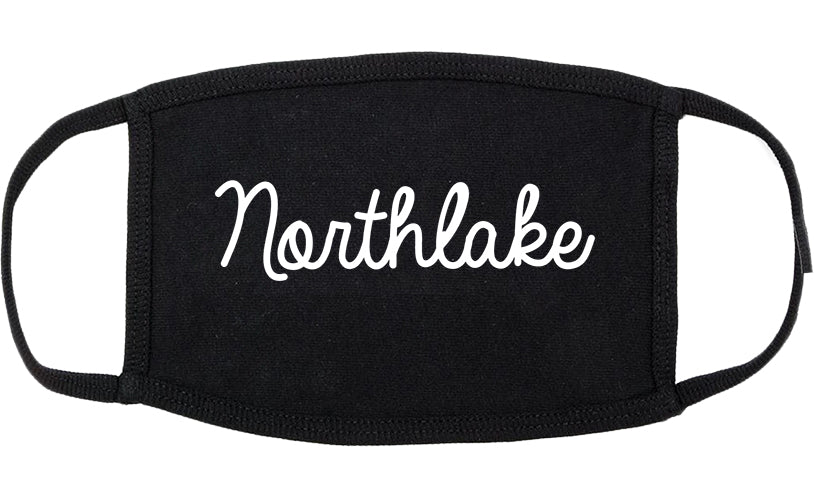 Northlake Illinois IL Script Cotton Face Mask Black