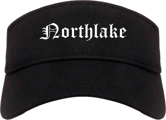 Northlake Illinois IL Old English Mens Visor Cap Hat Black