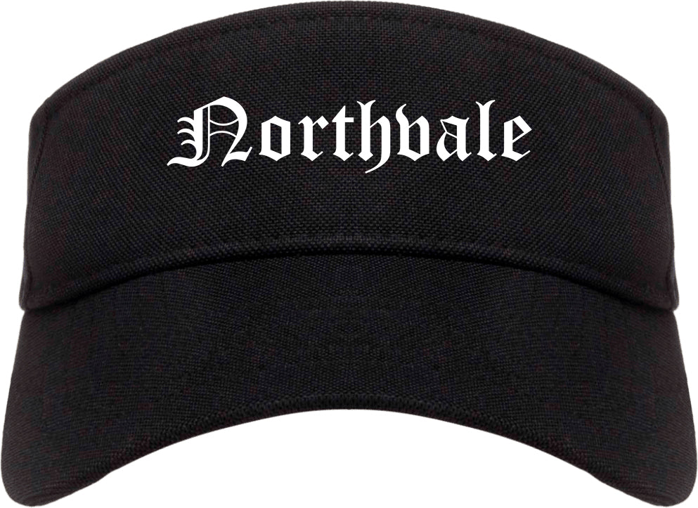 Northvale New Jersey NJ Old English Mens Visor Cap Hat Black