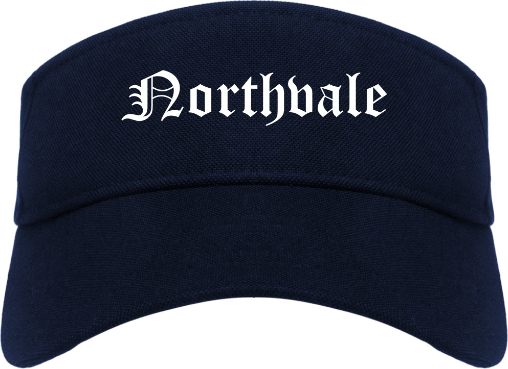 Northvale New Jersey NJ Old English Mens Visor Cap Hat Navy Blue
