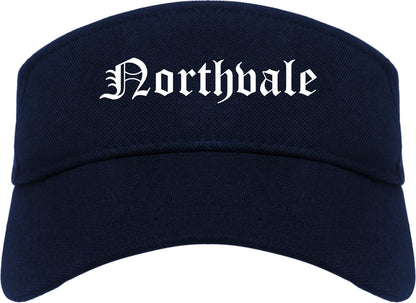 Northvale New Jersey NJ Old English Mens Visor Cap Hat Navy Blue
