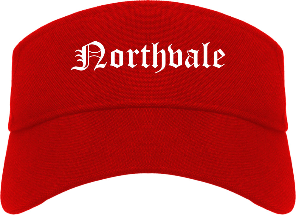 Northvale New Jersey NJ Old English Mens Visor Cap Hat Red