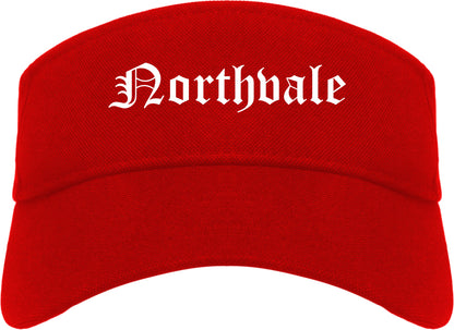 Northvale New Jersey NJ Old English Mens Visor Cap Hat Red