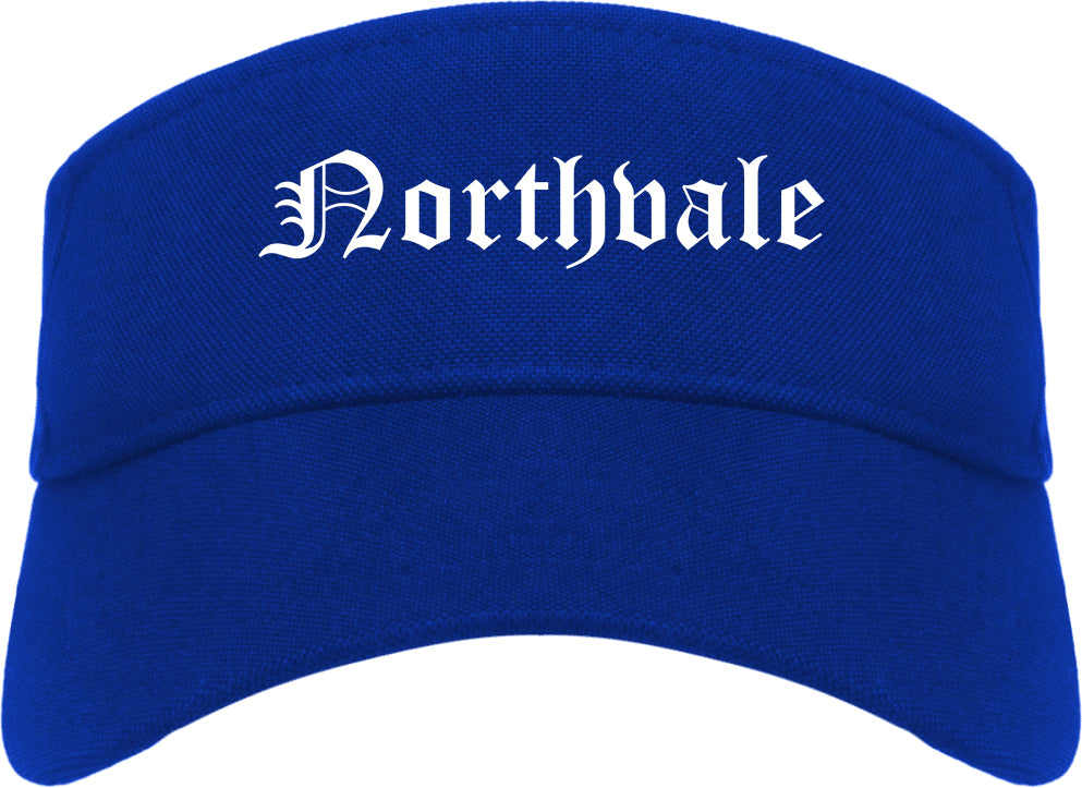 Northvale New Jersey NJ Old English Mens Visor Cap Hat Royal Blue