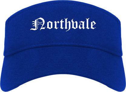 Northvale New Jersey NJ Old English Mens Visor Cap Hat Royal Blue