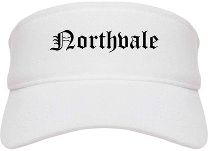 Northvale New Jersey NJ Old English Mens Visor Cap Hat White