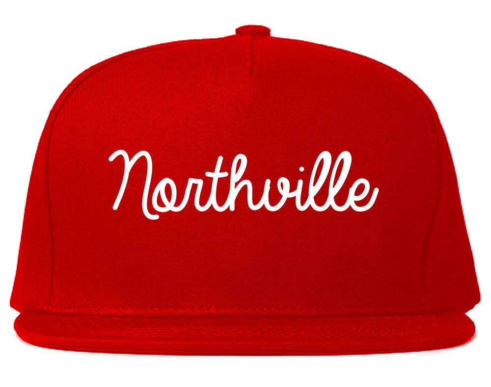 Northville Michigan MI Script Mens Snapback Hat Red