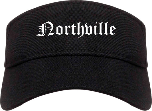 Northville Michigan MI Old English Mens Visor Cap Hat Black