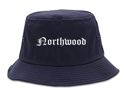 Northwood Ohio OH Old English Mens Bucket Hat Navy Blue