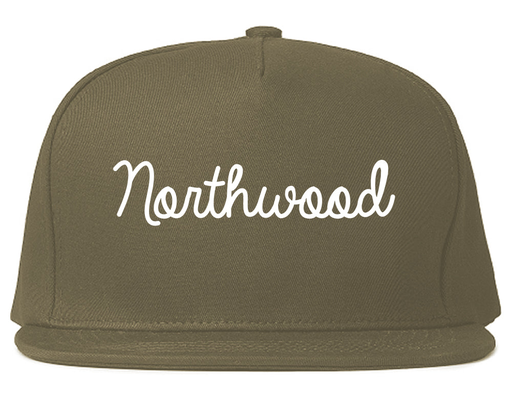 Northwood Ohio OH Script Mens Snapback Hat Grey