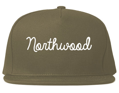 Northwood Ohio OH Script Mens Snapback Hat Grey