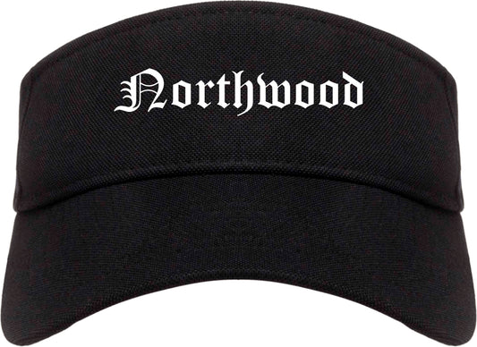 Northwood Ohio OH Old English Mens Visor Cap Hat Black