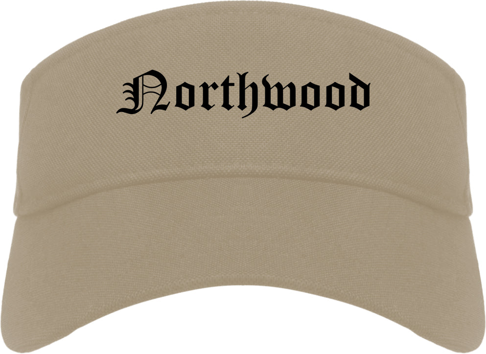 Northwood Ohio OH Old English Mens Visor Cap Hat Khaki