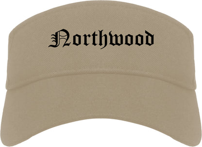 Northwood Ohio OH Old English Mens Visor Cap Hat Khaki