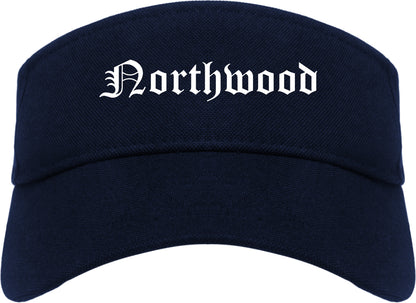Northwood Ohio OH Old English Mens Visor Cap Hat Navy Blue