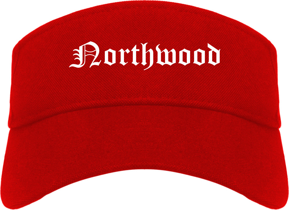Northwood Ohio OH Old English Mens Visor Cap Hat Red