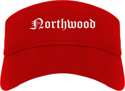 Northwood Ohio OH Old English Mens Visor Cap Hat Red
