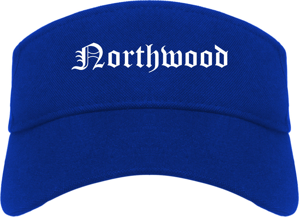 Northwood Ohio OH Old English Mens Visor Cap Hat Royal Blue
