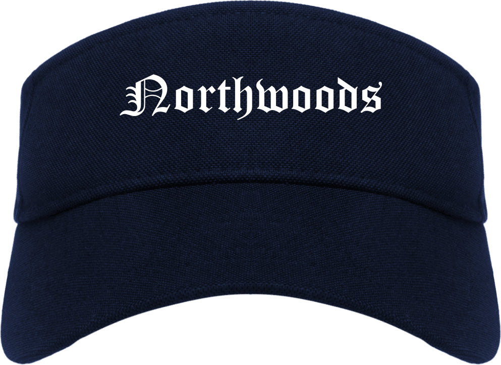 Northwoods Missouri MO Old English Mens Visor Cap Hat Navy Blue