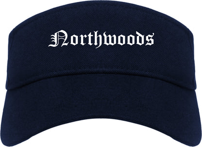 Northwoods Missouri MO Old English Mens Visor Cap Hat Navy Blue