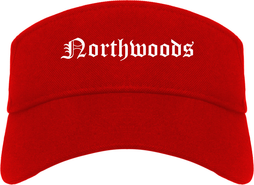 Northwoods Missouri MO Old English Mens Visor Cap Hat Red