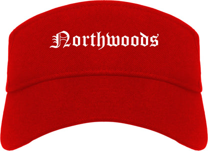 Northwoods Missouri MO Old English Mens Visor Cap Hat Red