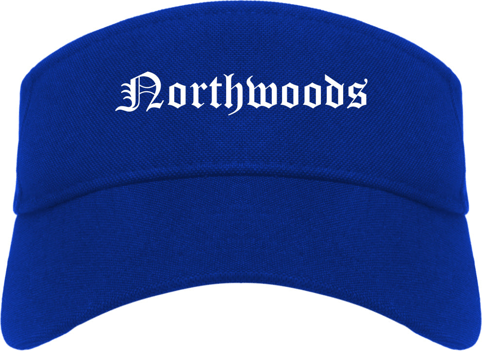 Northwoods Missouri MO Old English Mens Visor Cap Hat Royal Blue